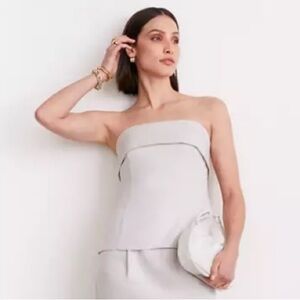 LOFT Strapless Cream Crop Top